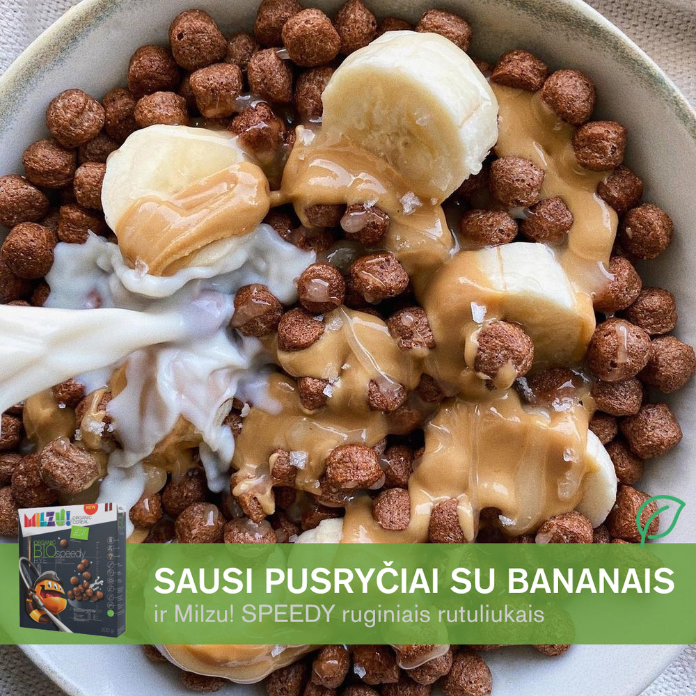 Sausi pusryčiai su bananais