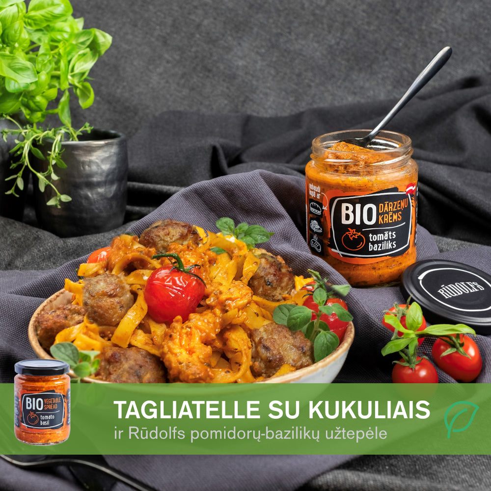Tagliatelle su mėsos kukuliais