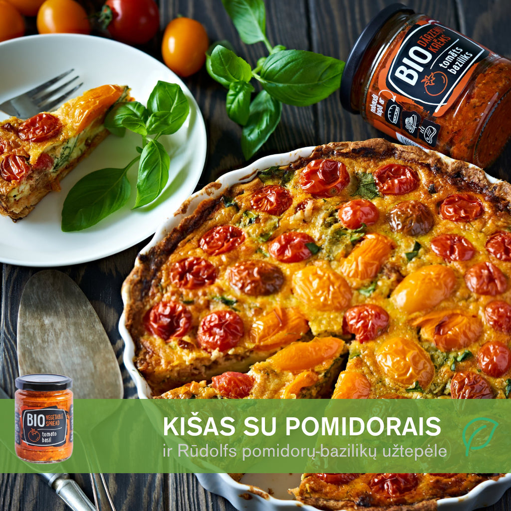 Kišas su šviežiais ir džiovintais pomidorais