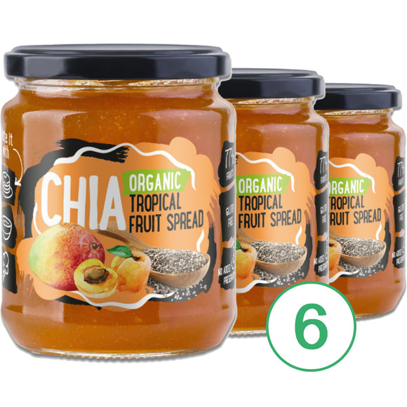 Ekologiška tropinių vaisių tyrė su chia sėklomis, 6x 250 g